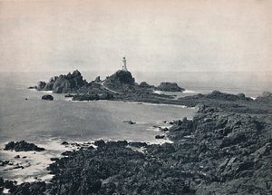 泽西岛-拉科比埃尔岩和灯塔，1895年 作者 不明