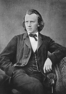 约翰内斯·勃拉姆斯（Johannes Brahms）1833-1897年，德国作曲家兼钢琴家，c1866年 作者 不明
