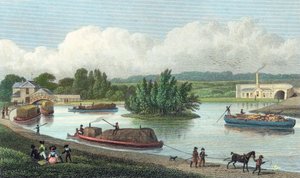 1828年伦敦帕丁顿盆地摄政运河交汇处 作者 不明