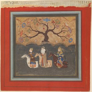 Kai Khusrau, Farangis and Giv Crossing the River Jihun Oxus, Folio from a..., mid 15th century. 作者 不明