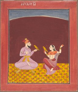 Dipak Raga家族的Kamod Raga，Ragamala系列的页面，c。 1750。 作者 不明