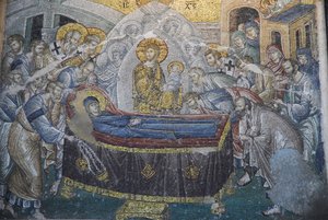 Kariye Camii（St Sauveur In Chora 教堂）壁画：Dormition（玛丽之死），伊斯坦布尔，土耳其 作者 不明