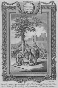 阿瑟斯坦国王在舍伍德之战中拯救了其父亲爱德华老人的生命，c1787 作者 不明