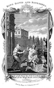大卫王低头看着拔示巴，c1804 作者 不明
