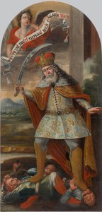 圣史蒂芬国王在与土耳其人的战斗中， 1718-1719。 作者 不明