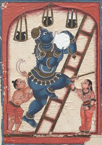 克里希纳（Krishna）偷豆腐，1700年代后期。 作者 不明