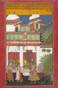 克里希纳（Krishna）和拉达（Radha），《分散的Rasikapriya的佩吉》，大约1660-70。 作者 不明
