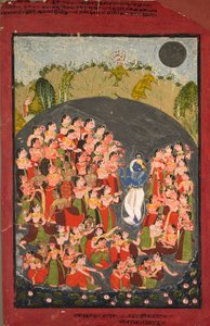 克里希纳（Krishna）和戈皮斯（Gopis）聚集在Rasamandala，c。 1720-1730。 作者 不明