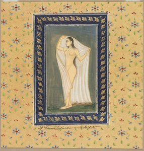 洗完澡后的女士，1700年代。 作者 不明