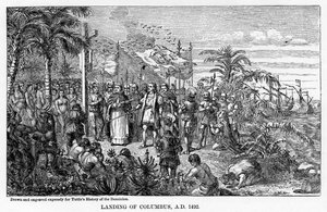 1877年，公元1492年，哥伦布着陆 作者 不明