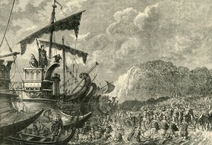 朱利叶斯·凯撒（Julius Caesar）在英国登陆，1890年。 作者 不明