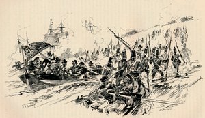 拉尔夫·阿伯克龙比爵士和英军在1884年登陆亚历山大港，1884年 作者 不明