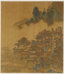 山水：湖山之间的宫殿，明或清，17世纪。 作者 不明
