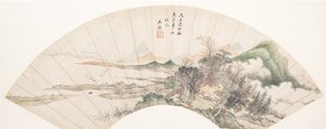 徽宗风格的山水画，18世纪或更晚，伪造日期为1676年。 作者 不明