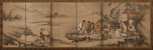 景观：竹林七贤，桃山时期，1568-1615。 作者 不明