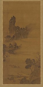 有渡船的风景，清朝，18世纪。 作者 不明
