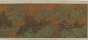 有建筑和旅行者的风景，17世纪。 作者 不明