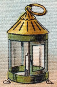 灯笼。雕刻在 "Alphabet de ma petite fille "中。Bernardin-Bechet and Fils，书商-出版商，巴黎，1895年左右。画布上的牢不可破的画册。Bibliotheque des Bebes。12页。画册中包含了阅读方法和一个插图的小册子。点。 作者 不明