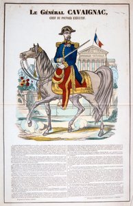 卡瓦尼亚克将军，1848年6月28日，法国。彩色石版画。私人收藏 作者 不明