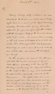 给皇家学院院长本杰明·韦斯特的信，1803年1904年 作者 不明