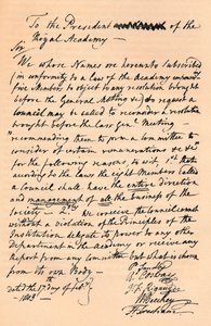 给皇家学院院长本杰明·韦斯特的信，1803年1904年 作者 不明