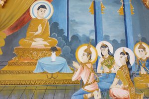 Life of the BuddhaTeaching the dharma to his family, Siem Reap, Cambodia 作者 不明