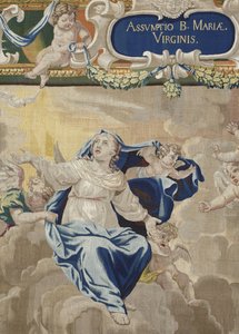 Life of the Virgin: “" the Assumption "” (The Assumption) Detail Tapestry of wool and silk made in the workshop of Pierre Damour after the drawings of Charles Poerson (1609-1667) 作者 不明