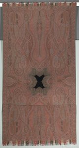 大型对称Botehs和小黑中心长披肩，1855-1862年。 作者 不明