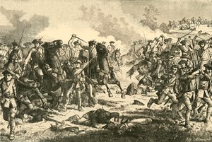 劳登斯骑兵冲锋队在库纳斯多夫（Kunersdorf），1759年，1890年。 作者 不明