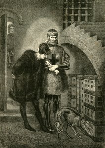 1890年，路易斯十一世在铁笼子里拜访红衣主教，1469年至1481年。 作者 不明