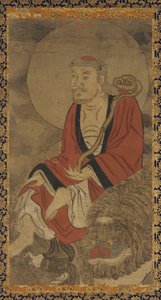 罗汉和狮子，明朝，1368-1644。 作者 不明