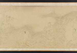 穿越陆地和海洋的罗汉，明或清朝，17世纪。 作者 不明