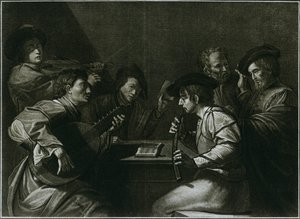 琵琶，小提琴和黑色弯曲的叮叮当当，1784年，1948年，意大利雕刻 作者 不明