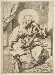 麦当娜和有鸟的孩子，在坎塔里尼之后，反向复制。 1635-1636或之后。 作者 不明