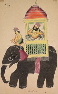 Tarakeshwar的Mahant骑着大象，1800年代。 作者 不明