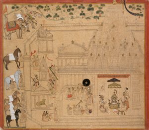 梅瓦尔的马哈拉纳-阿玛尔-辛格在Eklingji寺，约1705年 作者 不明