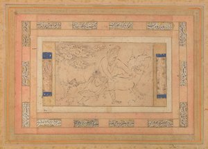 牵羊的人，来自贝利尼专辑的对开本，约1600年。 作者 不明
