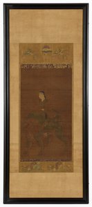 文殊菩萨骑着狮子，室町时代，1392-1568。 作者 不明