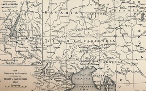 描绘坎普-福美欧条约之前的战役的地图，1797年，1896年 作者 不明