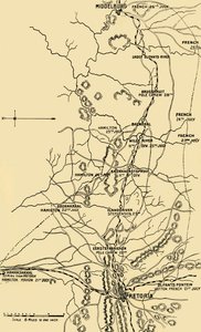 说明从Eerstefabrieken向Middelburg的东移的地图，1901年。 作者 不明