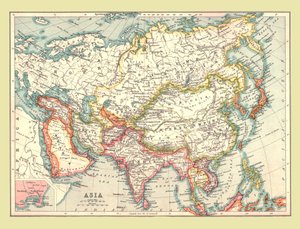 亚洲地图，1902年。 作者 不明