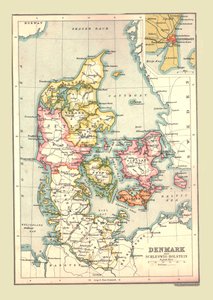 丹麦地图，1902年。 作者 不明