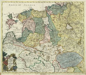 爱沙尼亚和利沃尼亚地图，1745年 作者 不明