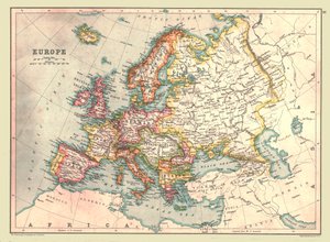 欧洲地图，1902年。 作者 不明