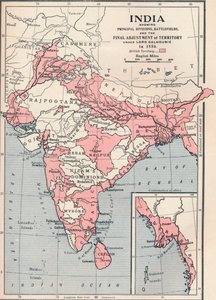 1856年印度地图（1906年）。 作者 不明