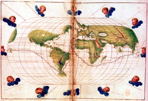 麦哲伦环球航行地图，1519-1521年 作者 不明