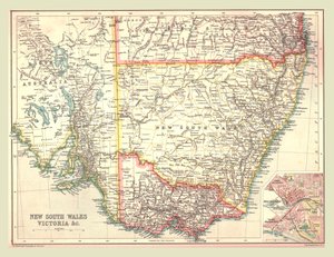 新南威尔士和维多利亚地图，1902年。 作者 不明