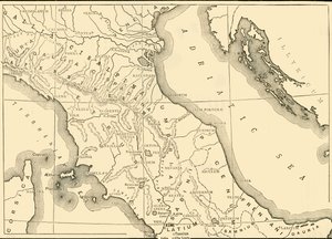 意大利北部和中部地图，1890年。 作者 不明