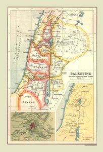 巴勒斯坦地图，显示分为部落，1902年。 作者 不明