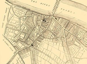 Southwark地图，1720，c1878。 作者 不明